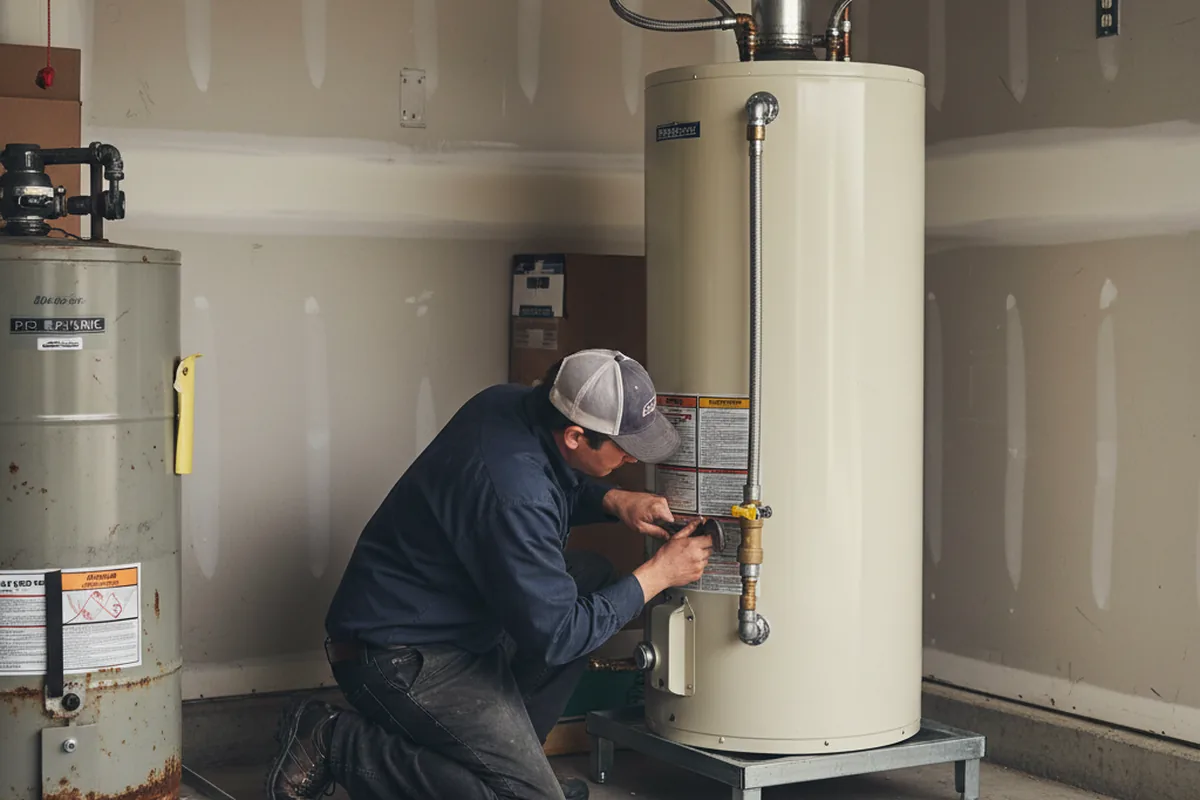 Water heater and shutoff valve replacement in Occoquan