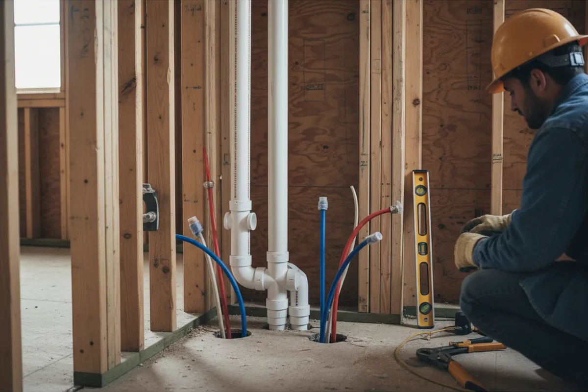 Drain and supply rough-in during Garbage Disposal Repair in Occoquan