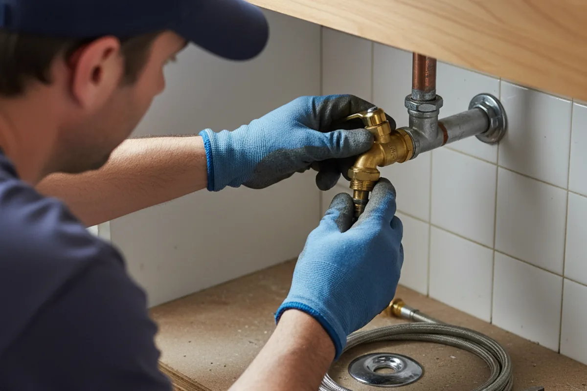 Shutoff valve and fitting work during Faucet and Fixture Repair in Occoquan